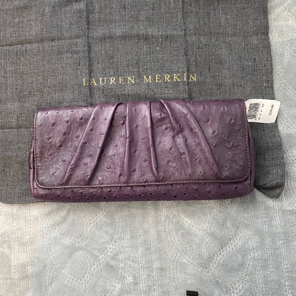 Lauren Merkin NWT Purple Leather Purse clutch